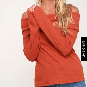 Orange off shoulder sweater